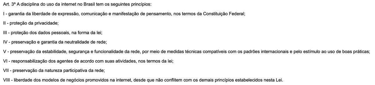 1. O Min Dias Toffoli está julgando agora a constitucionalidade do art. 19, do MCI. Até agora, não fez nenhuma referência ao inc. VI, do art. 3º, da mesma lei que dispõe o seguinte: