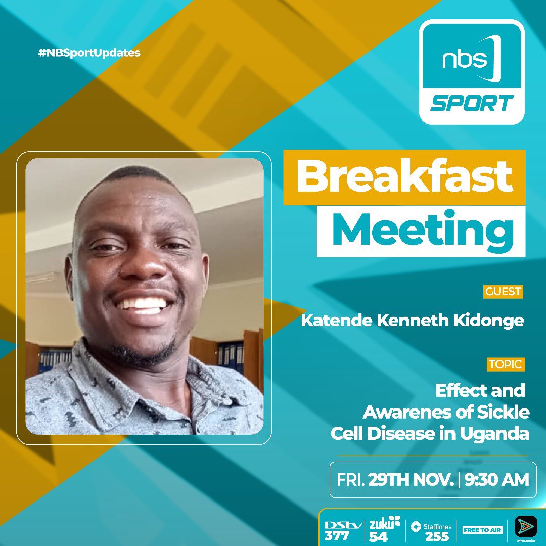NBSportUg's tweet photo. Katende and Semakula join us tomorrow morning for an insightful breakfast meeting! We'll be raising awareness about Sickle Cell Disease 🦠 in Uganda 🇺🇬, with the #RunForKato just around the corner.

Don’t miss it!

#NBSportUpdates #SickleCellOmumanyi https://t.co/Vfy11xpWBT
