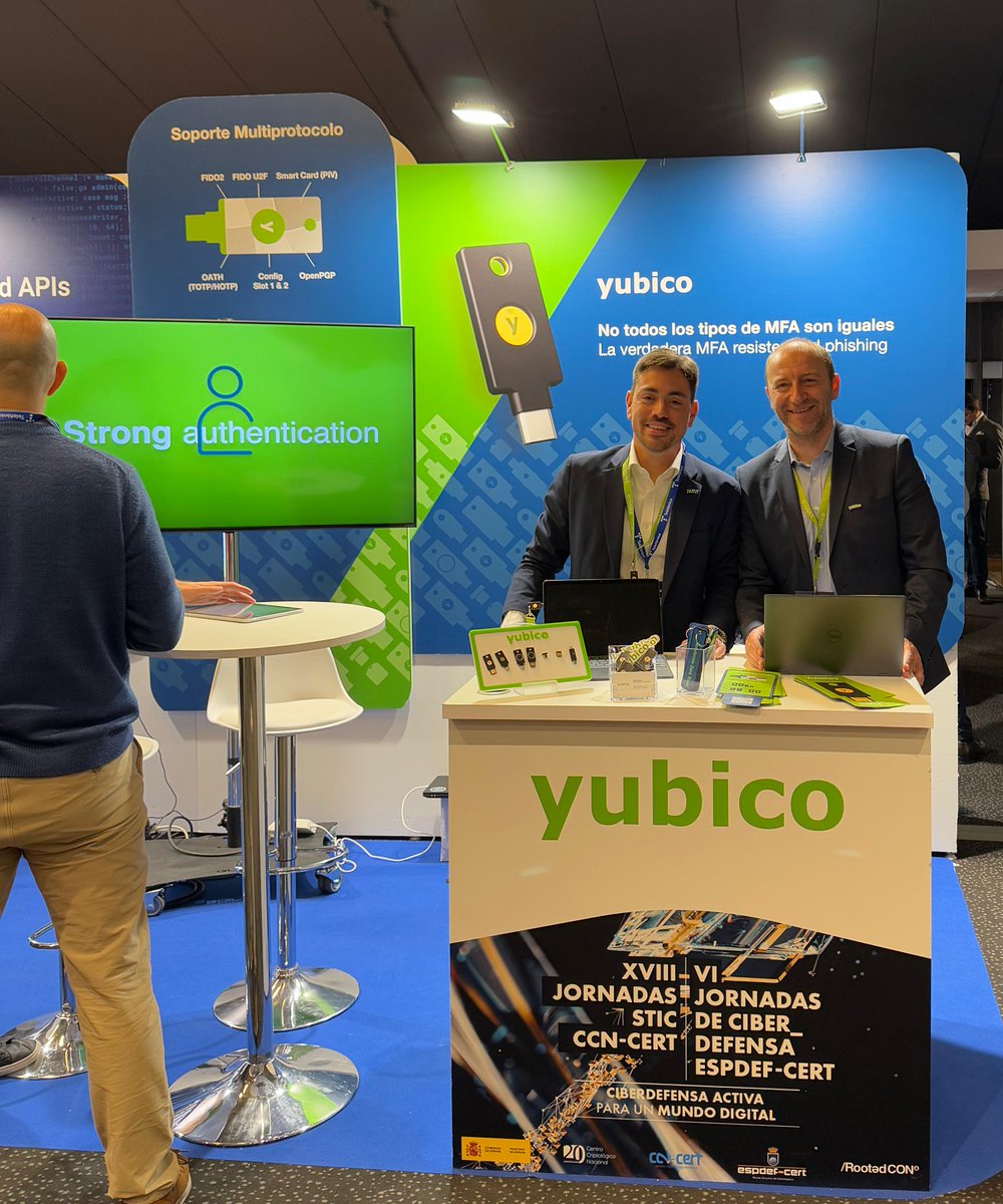 Hoy ha finalizado la XVIII edición de las Jornadas STIC del <a href="/CCNCERT/">CCN-CERT</a> en las que ha participado, un año más, <a href="/Yubico/">Yubico | #YubiKey</a> 
En esta ocasión con más motivo que la edición anterior dado que ha anunciado la serie Yubikey 5 que incluye el firmware Yubikey 5.7 para la certificación LINCE.