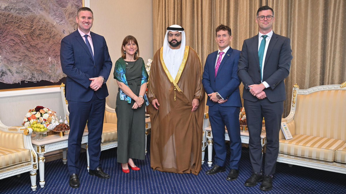 Irish Embassy UAE (@irelandembuae) on Twitter photo Delighted that <a href="/IEAmbUAE/">Alison Milton, Ambassador of Ireland</a> and HH Sheikh Mohammed bin Hamad Al Sharqi, Crown Prince, Emirate of Fujairah met today. They discussed exciting opportunities for collaboration between 🇮🇪 and 🇦🇪. Looking forward to fostering strong ties with Fujairah!🇮🇪🇦🇪#IrelandUAE #Partnership#50years Delighted that <a href="/IEAmbUAE/">Alison Milton, Ambassador of Ireland</a> and HH Sheikh Mohammed bin Hamad Al Sharqi, Crown Prince, Emirate of Fujairah met today. They discussed exciting opportunities for collaboration between 🇮🇪 and 🇦🇪. Looking forward to fostering strong ties with Fujairah!🇮🇪🇦🇪#IrelandUAE #Partnership#50years