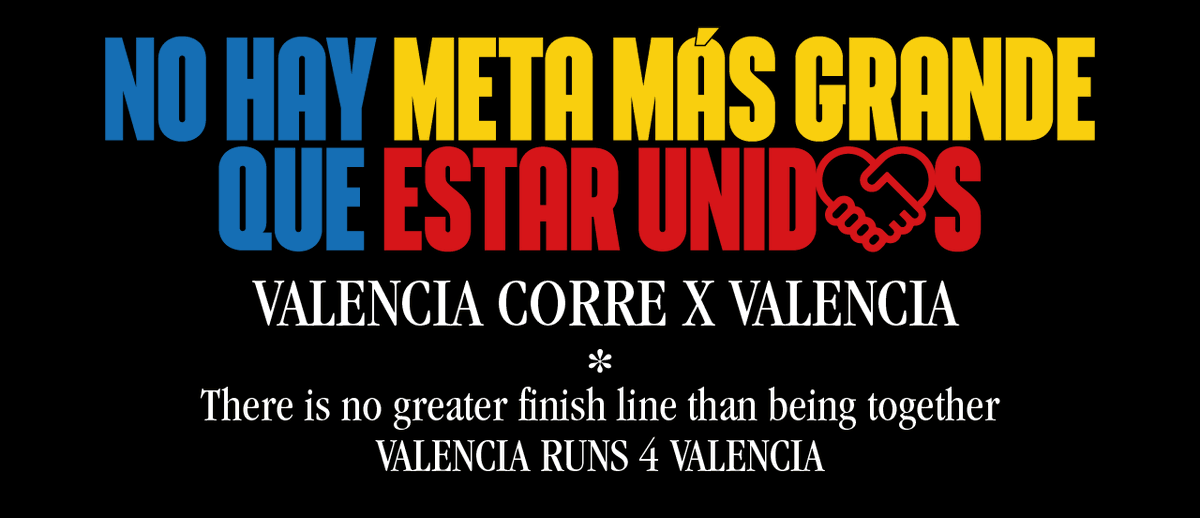 AjuntamentVLC's tweet image. 👏Diumenge, 1 de desembre🗓️, '#València corre x Valencia' amb la #MaratónValencia que es convertix en una marea solidària🤝 pels damnificats per la #DANA
👟Vine a animar als participants de la #42KValencia. T'esperem!
ℹ️Consulta ací els punts d'animació ▶️ bit.ly/3GWlsCk