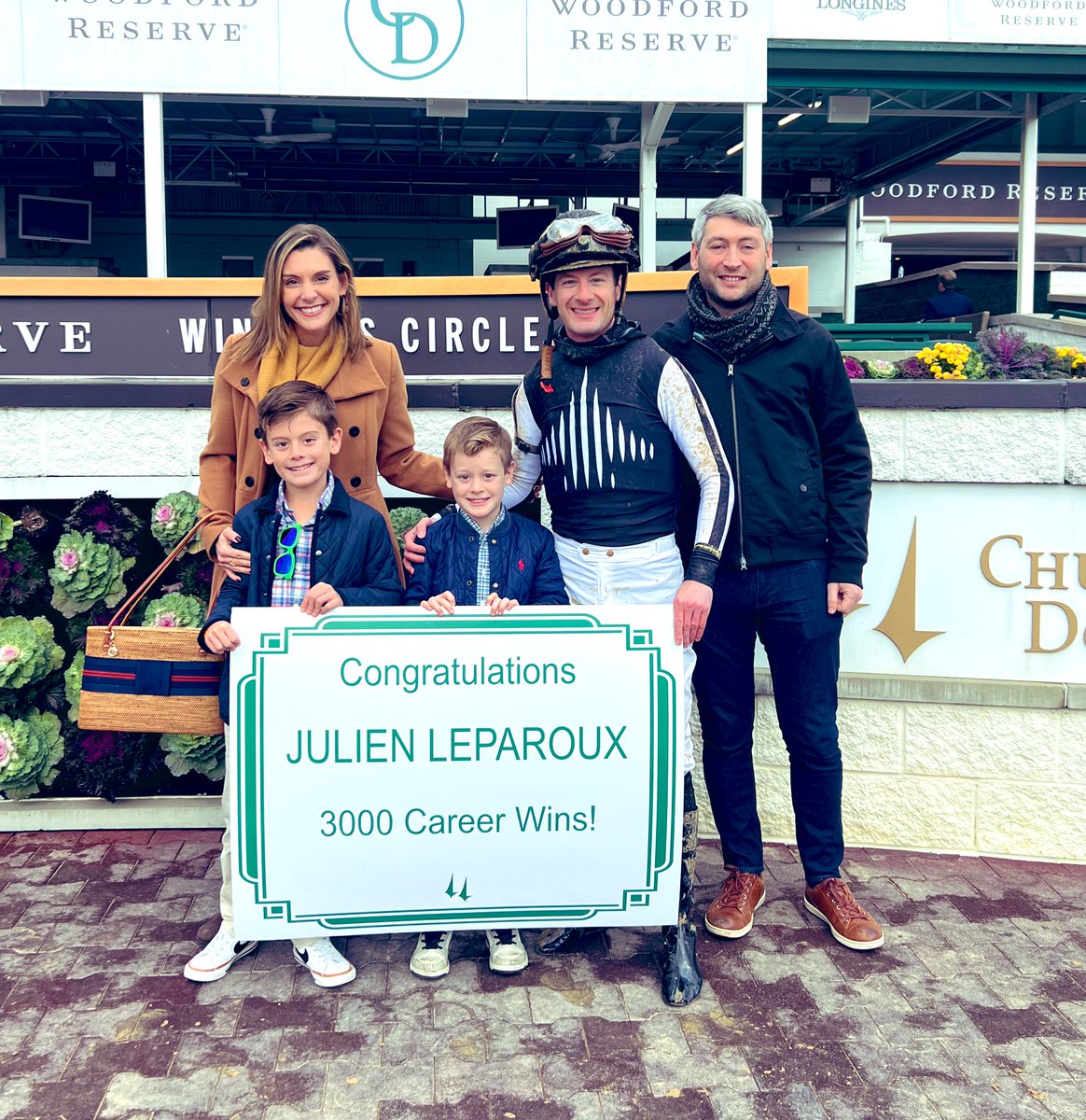 SheaLeparoux's tweet photo. Your accomplishments at the track are amazing, but what I’m most proud of is the incredible husband and father you are. Thank you for letting us ride on your coattails, through the highs, and lows. We love you so much. 3000 wins!!! @JulienLeparoux https://t.co/T3RvXuYYrF