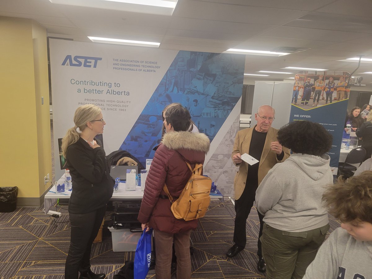 Yesterday ASET attended the Edmonton Catholic Schools Division Career and Bridging Fairs! Our staff and wonderful volunteers chatted with students from grades 9-12 about careers in engineering technology, and how ASET can help future technology professionals excel in the field.