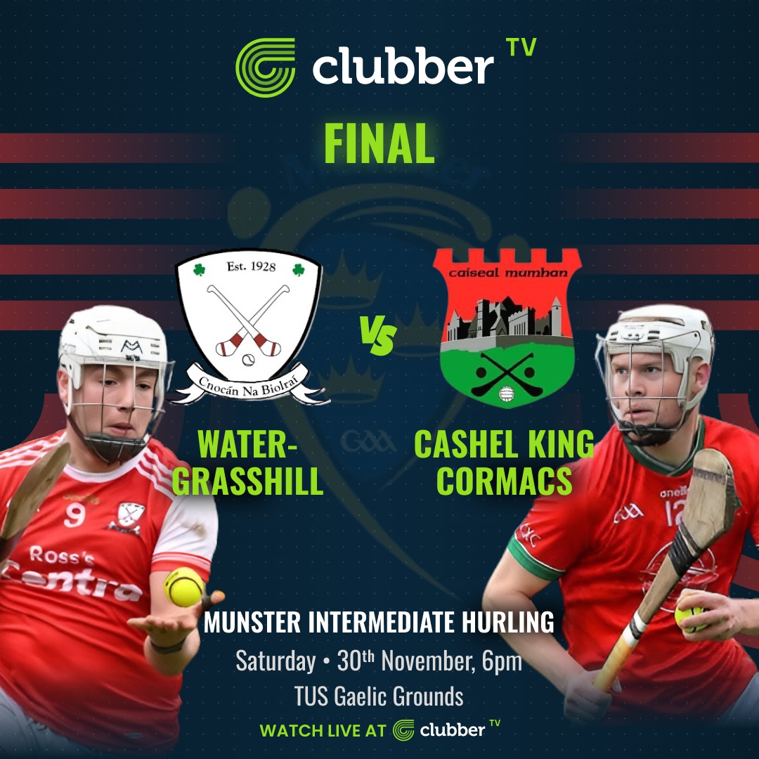 clubber's tweet photo. 🚨 THIS SATURDAY 🚨
The @MunsterGAA Intermediate Hurling Final 🏆

🆚 @WatergrasshillG vs @KingCormacs
🕒 6pm
📅 Saturday, Nov 30th
📍 TUS Gaelic Grounds
📺 https://t.co/5VzgdFWcWk