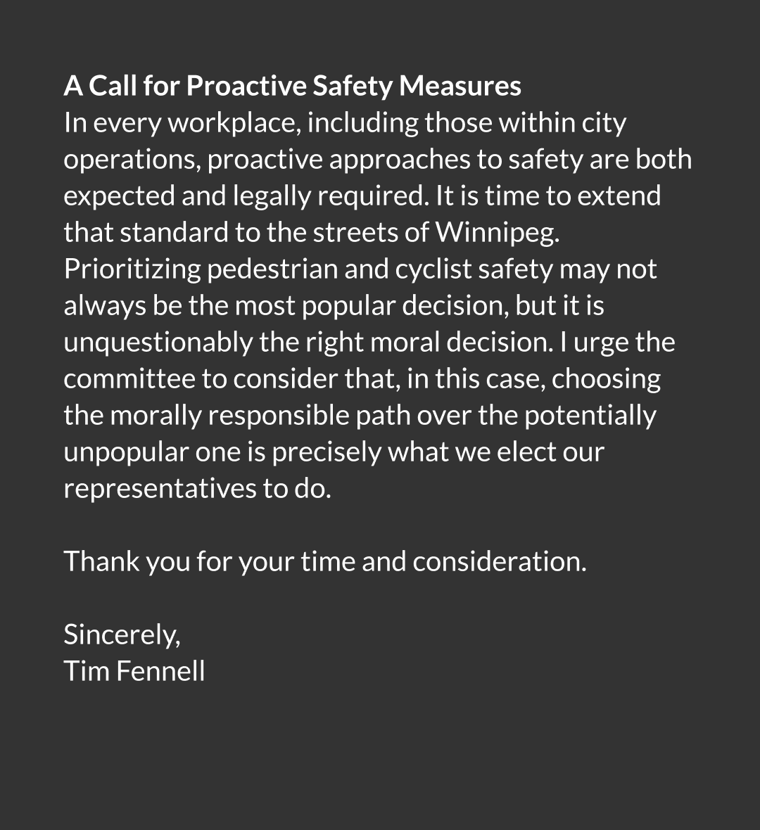 Go To BlueSky 💙 (@fennelltim) on Twitter photo My message to the Standing Policy Committee on Public Works on the issue of the Wellington Cres speed reduction. <a href="/JaniceLukes/">Janice Lukes</a> <a href="/MarkusAChambers/">Markus Chambers</a> <a href="/BikeWinnipeg/">Bike Winnipeg</a> <a href="/DeviSharmaWpg/">Devi Sharma</a> <a href="/safespeedswpg/">Safe Speeds Winnipeg</a> @BikeweekWPG <a href="/ctvwinnipeg/">CTV News Winnipeg</a> <a href="/CBCInfoRad/">CBC InfoRadio 89.3FM</a> <a href="/WinnipegNews/">Winnipeg Free Press</a> My message to the Standing Policy Committee on Public Works on the issue of the Wellington Cres speed reduction. <a href="/JaniceLukes/">Janice Lukes</a> <a href="/MarkusAChambers/">Markus Chambers</a> <a href="/BikeWinnipeg/">Bike Winnipeg</a> <a href="/DeviSharmaWpg/">Devi Sharma</a> <a href="/safespeedswpg/">Safe Speeds Winnipeg</a> @BikeweekWPG <a href="/ctvwinnipeg/">CTV News Winnipeg</a> <a href="/CBCInfoRad/">CBC InfoRadio 89.3FM</a> <a href="/WinnipegNews/">Winnipeg Free Press</a>