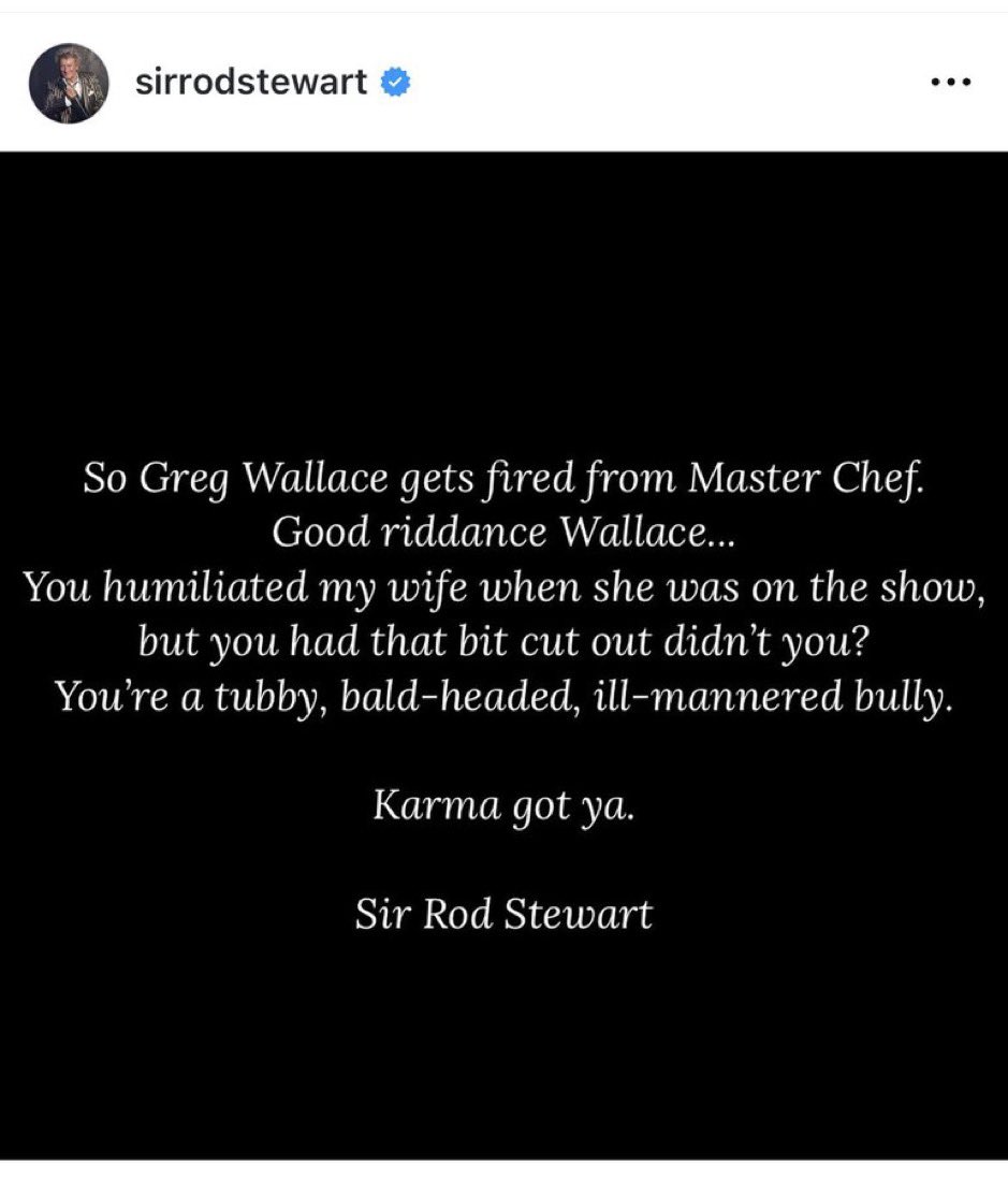 <a href="/BladeoftheS/">BladeoftheSun</a> Sir Rod Stewart is the 👑. From his insta.