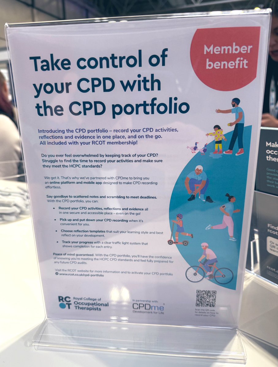 cpdme's tweet photo. What a great couple of busy days for our team. We even had to deploy our boss @AndyOrmy to support @theRCOT at the NEC where they we at the @TheOTShow. #CPDMADEEASY #HCPC #PORTFOLIOBUILDING https://t.co/D2YEp4MMss