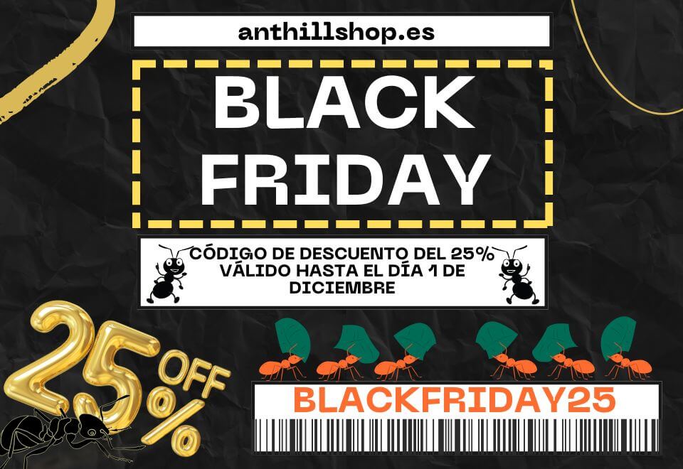 anthillshop's tweet photo. BLACK FRIDAY Aquí  os traemos un Código de descuento de vértigo 😬que os descontará un 25% al instante😬 
Código de descuento➡️BLACKFRIDAY25
¡Corre no te lo pierdas! 
#hormigas #hormigueros #parati #blackfriday #regalo #navidad #house #ant #fashion #anthillshopes https://t.co/HRxRy54eAX