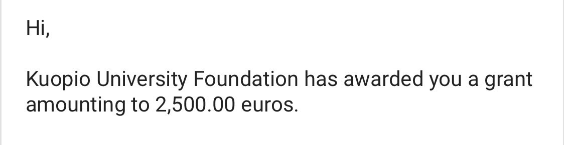 Another good news received 🥰. Thank you so much Kuopio University Foundation for the research grant 🎉 <a href="/SoljeEino/">Eino Solje</a> Prof. Alina Salomon, Dr. Arja Halkoaho <a href="/UEF_BRU/">UEF Brain Research Unit</a> <a href="/UniEastFinland/">University of Eastern Finland</a> 🎉🙏😇 #post-doc journey #ReMember project 🧠