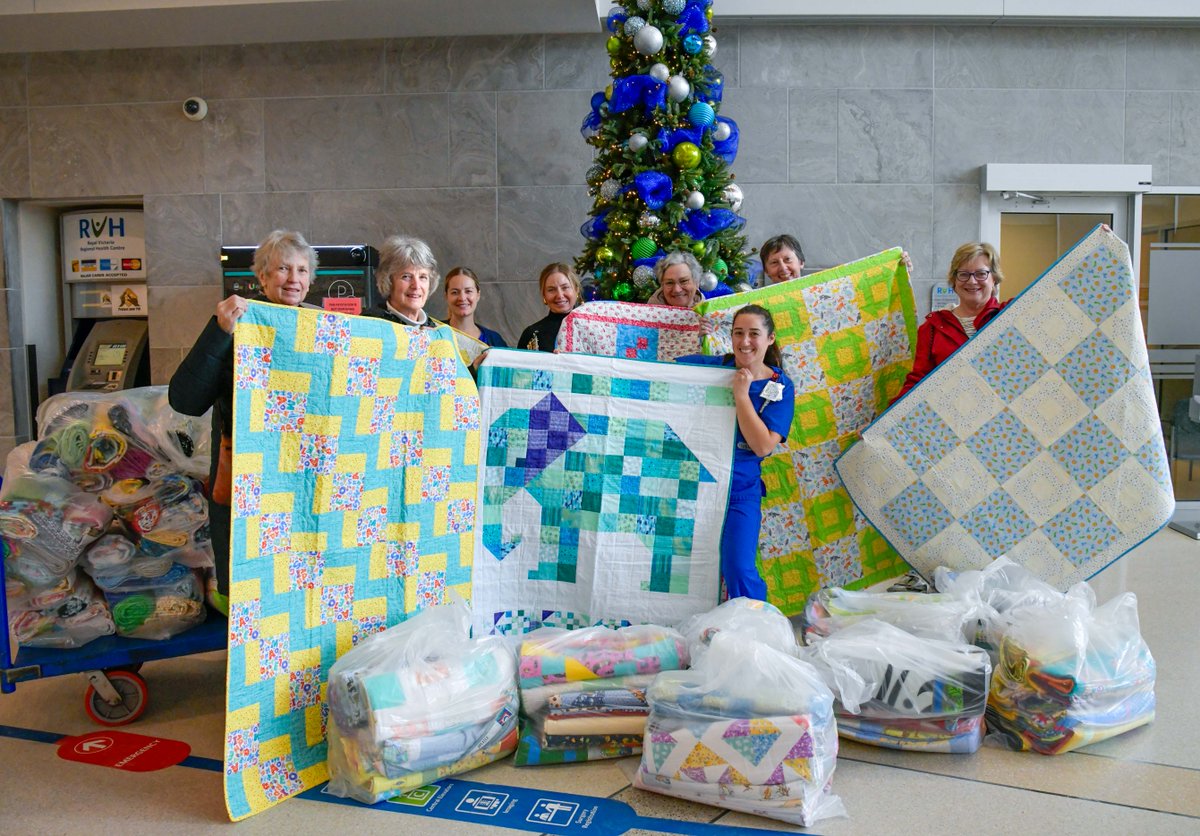 Today, RVH's Neonatal Intensive Care Unit (NICU) received a very generous donation of 164 handmade quilts from Kempenfelt Quilters' Guild. Thank you for the thoughtful and heartfelt gift. Your kindness wraps our tiniest patients in warmth and comfort.