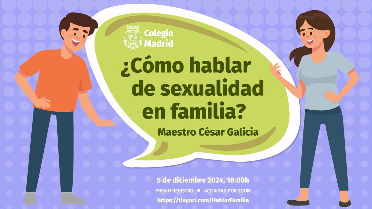ColegioMadridMX's tweet photo. Comunidad del #ColegioMadridMX
En el marco de nuestro programa #MadridTutor y la Ética del cuidado, los invitamos a la conferencia: ¿Cómo hablar de sexualidad en familia? con el Maestro César Galicia
📆 jueves 5 de diciembre a las 18:00h
🖥 Registro⬇️
https://t.co/QonNec0iut https://t.co/kXePwTpC1Q