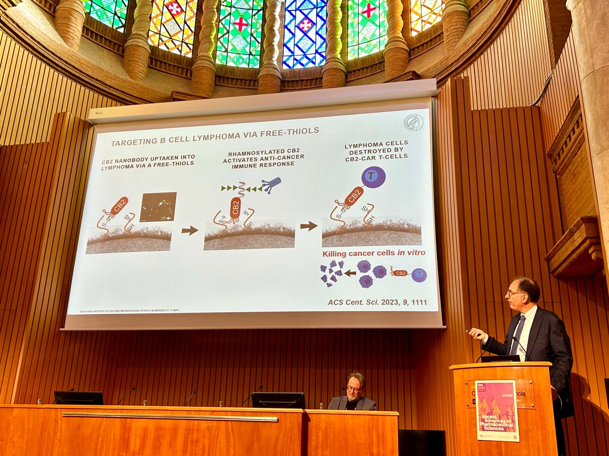 Tsogoeva_Group's tweet image. Inspiring talk by @peterseeberger at #Pharmaceuticals2024 today!  Check out his excellent recent @ACSCentSci publication "Thiol-Mediated Uptake of a Cysteine-Containing Nanobody for #Anticancer #Drug Delivery"!
➡️pubs.acs.org/doi/10.1021/ac…