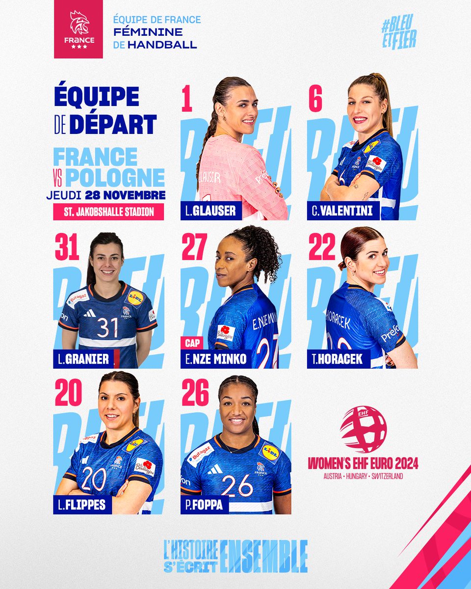 FRAHandball's tweet photo. La première compo' du tournoi ! 🇫🇷
ALLEZ LES BLEUES ! 💪 https://t.co/YKh9S2RnHD