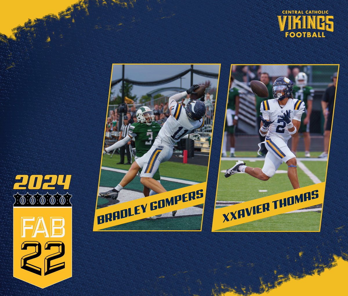 Congratulations to <a href="/GompersBradley/">Bradley Gompers</a> and <a href="/Xxavier_Thomas/">Xxavier Thomas</a> on your selection to the FAB 2️⃣2️⃣ ‼️2️⃣👏 #MenofCentral #RollVikes