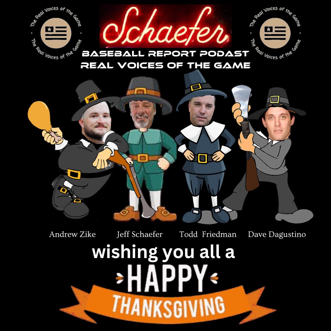 SchaeferReport's tweet photo. Happy Thanksgiving from the @SchaeferReport /Real Voices of the Game crew
@andrewzike
@JeffSchaefer2
@ToddFriedman10
@RVGDag
#Baseballpodcast
#Baseballtalk
#baseballchatter
#Collegebaseball
#TalkingBaseball
#Baseballrecruiting https://t.co/matB234h63