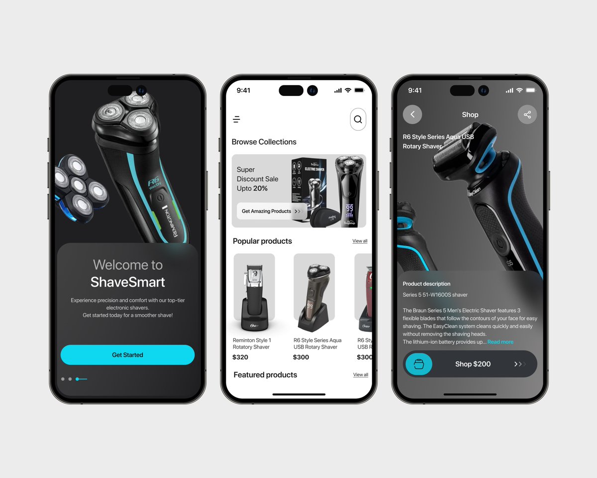 zak_uiux's tweet photo. ๐ Excited to share my latest design, an e-commerce app for electronic shavers! My goal was to create a sleek and intuitive user interface that balances clean aesthetics with smooth navigation.
#uiuxdesign #uidesign #uxdesign #ecommerceapp #ecommerceappdesign #mobileappdesign https://t.co/gs1JQ0TPK3