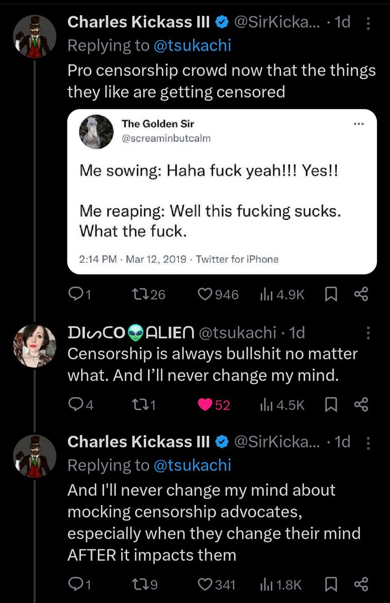 Twitter sucks because everyone is assuming this person is woke or pro censorship for things she doesn't like and is only crying foul once it affects her- BASED ON NOTHING.

Nothing anyone is accusing her of is true, no one looked at context before replying, just tribal bullshit.