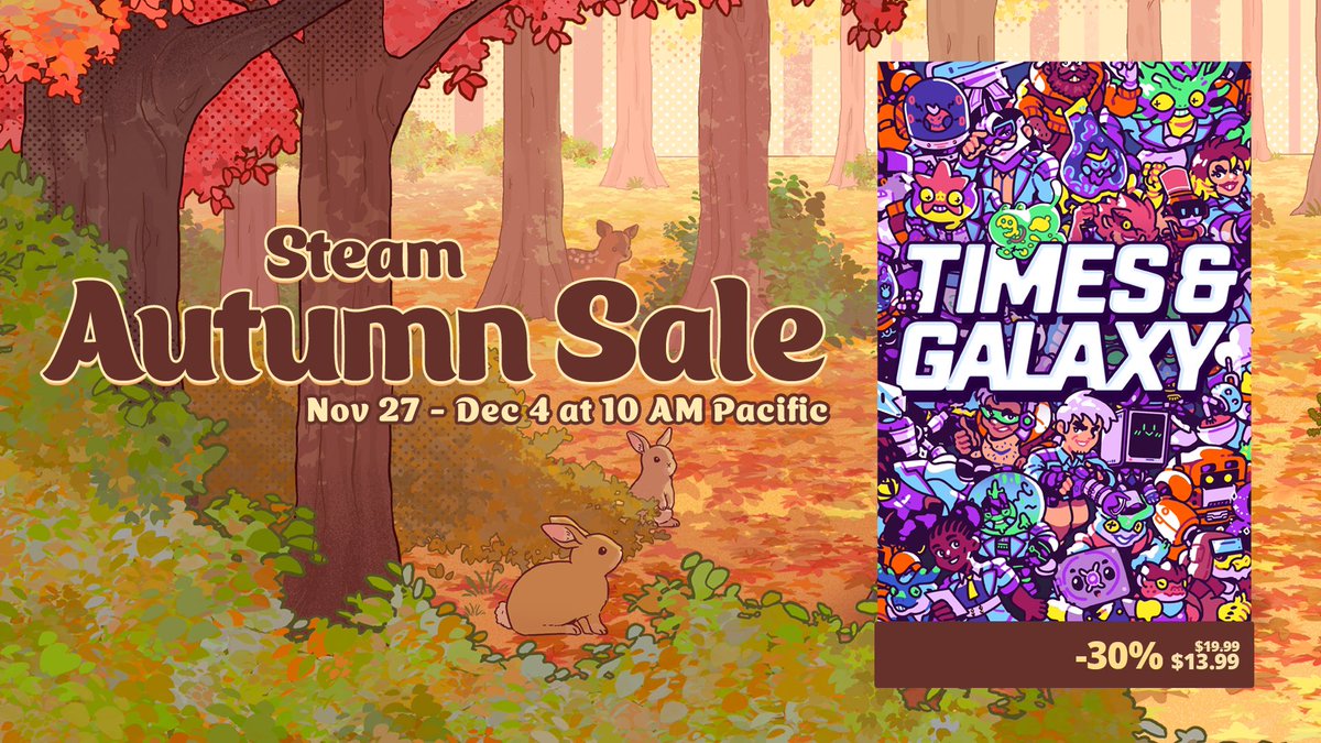 I lost my job when Humanoid Origin closed so buy my indie game as part of the #SteamAutumnSale right now to cheer me and you up at the same time?! 😭💕
bit.ly/TaGSteam