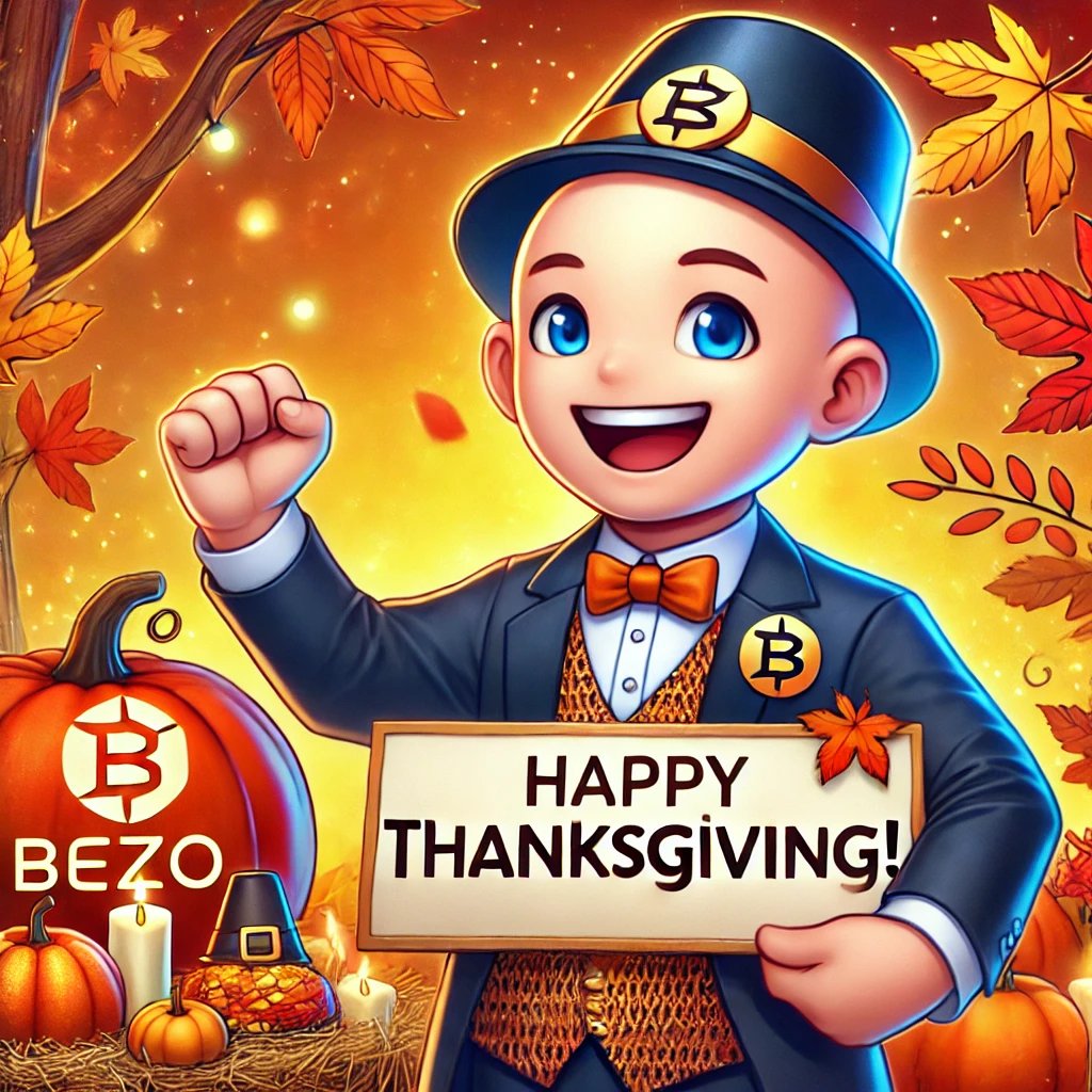 Bezoscoin's tweet photo. "Happy Thanksgiving! 🍁 The BEZO community is thankful for your support and belief in our vision. Let’s keep building the future together! #BEZO #Thanksgiving" https://t.co/abUZMWQNHT