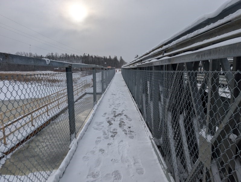 MatawaFNM's tweet photo. Media Release: Ginoogaming First Nation Open Temporary Bridge Across the Making Ground River - Nov 28, 2024 available here:  https://t.co/MVcs3sbVq1 https://t.co/Ab8dCljtRL