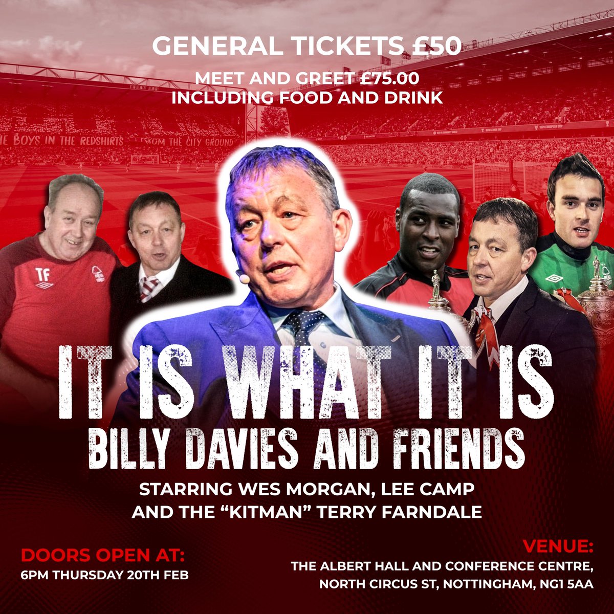 I am delighted to be returning to Nottingham early next year as I sit down with some former players and staff, and discuss all things football. 

Full details: tickettailor.com/events/sportdi…