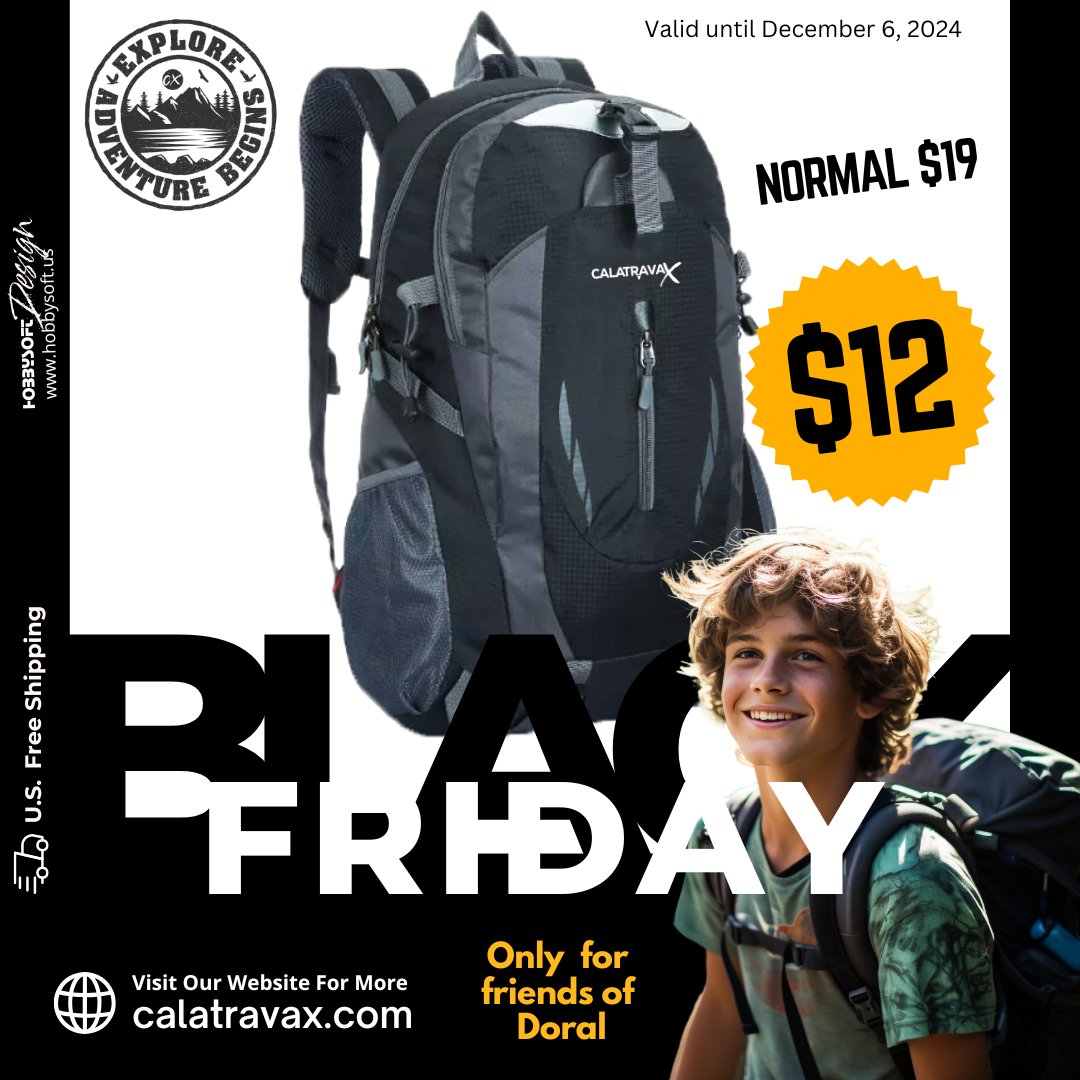 🌟¡Doral, prepárate para la aventura! 🎒

💰 De $19, ¡lo llevas por solo $12! Y si buscas equipar a toda la familia o a tus amigos aventureros, llévate tres y paga solo $30. 🔆

#blackfriday #blackfridaysale #doral
