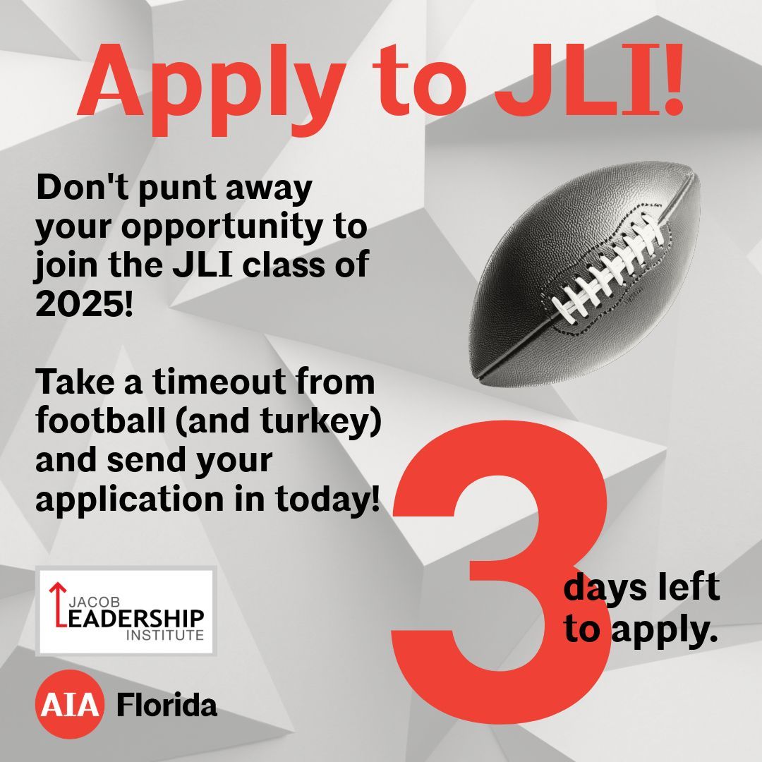 Happy Thanksgiving!  Only three days left to apply for the JLI class of 2025.  Find more information and apply here buff.ly/2pPLBgu