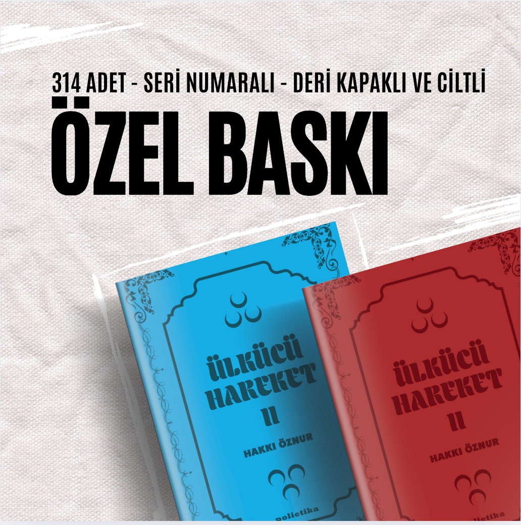 Hakkı Öznur'un yazdığı 9 cilt ve 9714 sayfa Ülkücü Hareket ön satışta!
Eseri indirimli 9'a kadar peşin fiyatına taksit seçenekleriyle alabilirsiniz.  Peşin fiyatına taksit seçenekleri ödeme aşamasında görünmektedir..
Aşağıdaki bağlantıdan ulaşabilirsiniz
bit.ly/y2-ulkc-hrkt