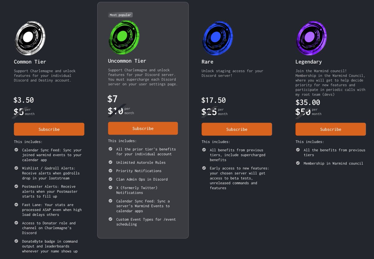 Supercharge your server with enhanced features and support me, Charlemagne!

Use Black Friday / Cyber Monday code: KYBER 

For 30% off  the next 12 months (monthly) or 1 year (annually)