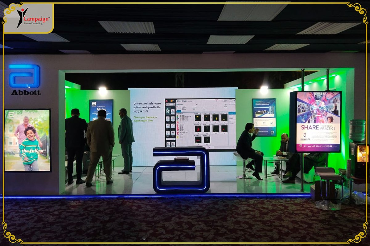CampaignEvent's tweet image. Once again, #TeamCampaign brings our unparalleled designing and stall fabrication setup for a respected client, #AbbottLaboratories, during the 15𝑡ℎ 𝐴𝑛𝑛𝑢𝑎𝑙 𝐶ℎ𝑒𝑚-𝐶𝑜𝑛 at Khyber Medical College, Peshawar. #PSCP #IFCC #CampaignPakistan
