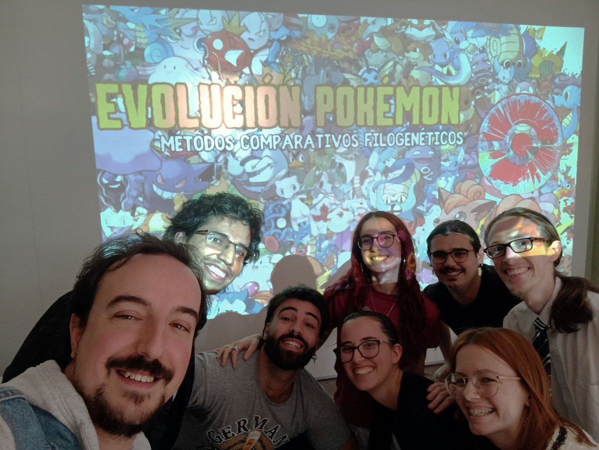Ferron_HG's tweet image. A fun day with @Masterpaleo students at @UV_EG exploring phylogenetic comparative methods through Pokémon evolution 🦕🎮. A creative way to connect science and pop culture! #Evolution #Pokemon #FunInScience #Palaeontology #phytools