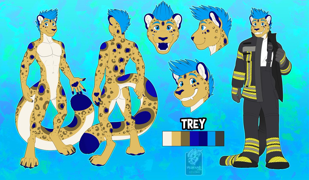 TreyLep's tweet photo. Got a new Ref-sheet made by the amazing @Vallhound 
Love the result 💙 https://t.co/gysU9FgPuz