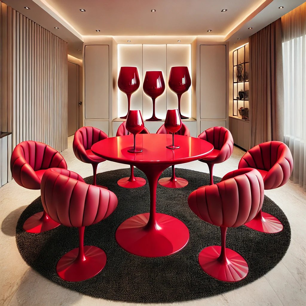 Jackielthequeen's tweet photo. Do you like the color red? ❤️
This bold dining setup is a perfect example of red making a statement!
#InteriorDesign #RedDecor #DiningRoomGoals #HomeInspiration #BoldColors #eTatos #AIArtistCommunity #RedColorLovers #ModernLiving https://t.co/enN9rI7F5G