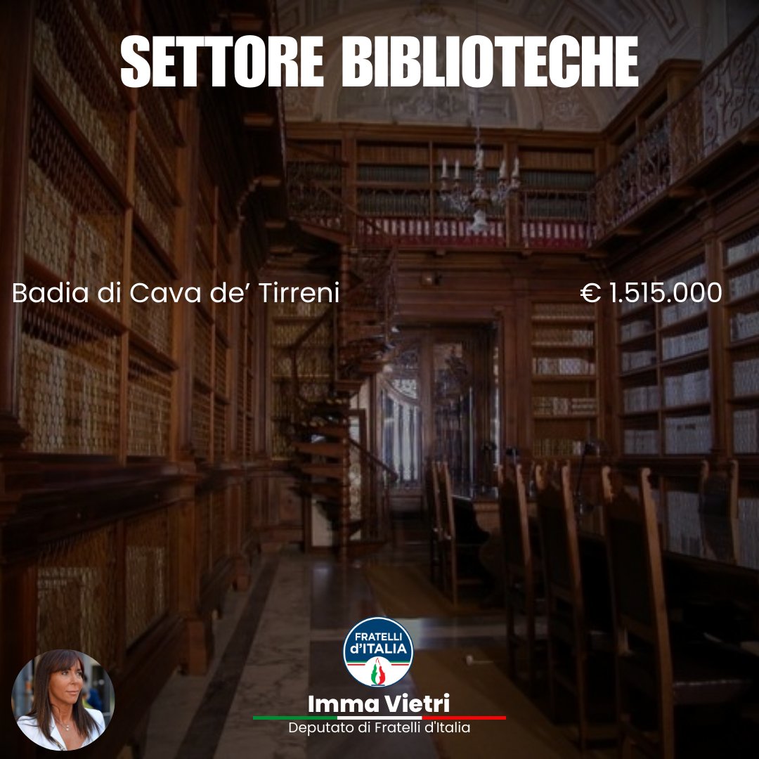 🔵Sono 18 gli interventi per la provincia di Salerno inseriti dal Ministero della Cultura nella programmazione triennale dei lavori pubblici per il triennio 2025-2027, per un importo complessivo di 4 milioni di euro (precisamente 4.098.300 euro). 
#fratelliditalia