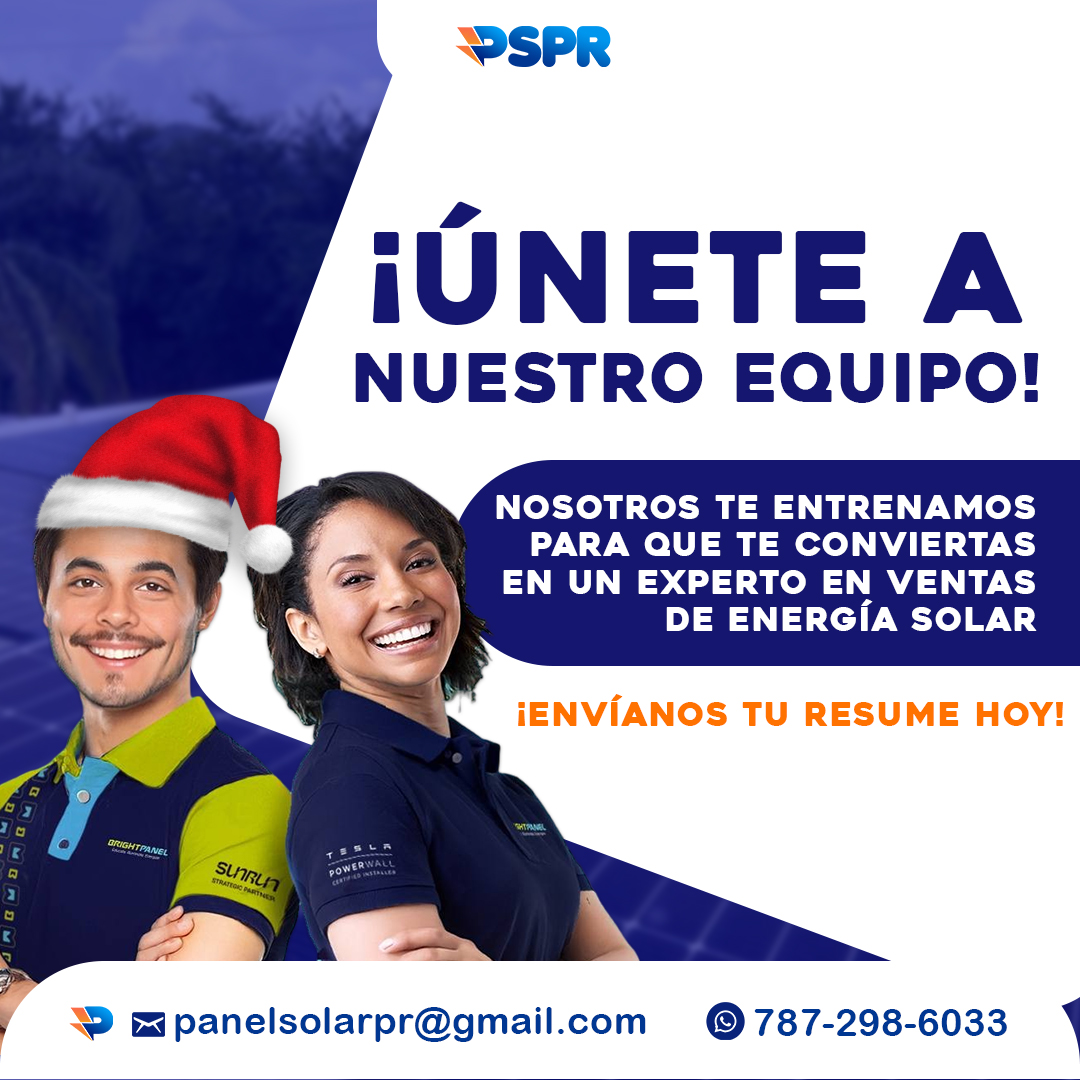 panelsolarpr's tweet photo. ¡Únete a nuestro equipo como Consultor Solar! 🌞

¿Buscas una carrera que te permita crecer financieramente y generar excelentes ingresos? 💼 Nosotros te entrenamos para que te conviertas en un experto en ventas de energía solar.

📧 Envía tu resumé hoy: panelsolarpr@gmail.com https://t.co/ea1b3NUQrz