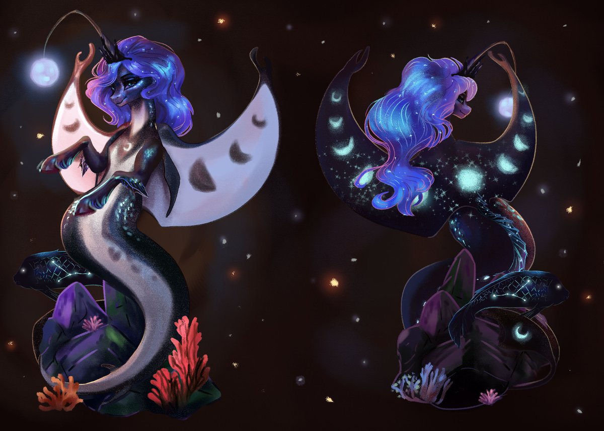 Lunar Anglerfish!
Some time ago, I received a commission from my wonderful friend <a href="/CovSvatoslav/">Shaddar</a> 
#mlp #princessluna #mlpart #pony #fanart #mlpfanart #ponyart #alicorn
1/3