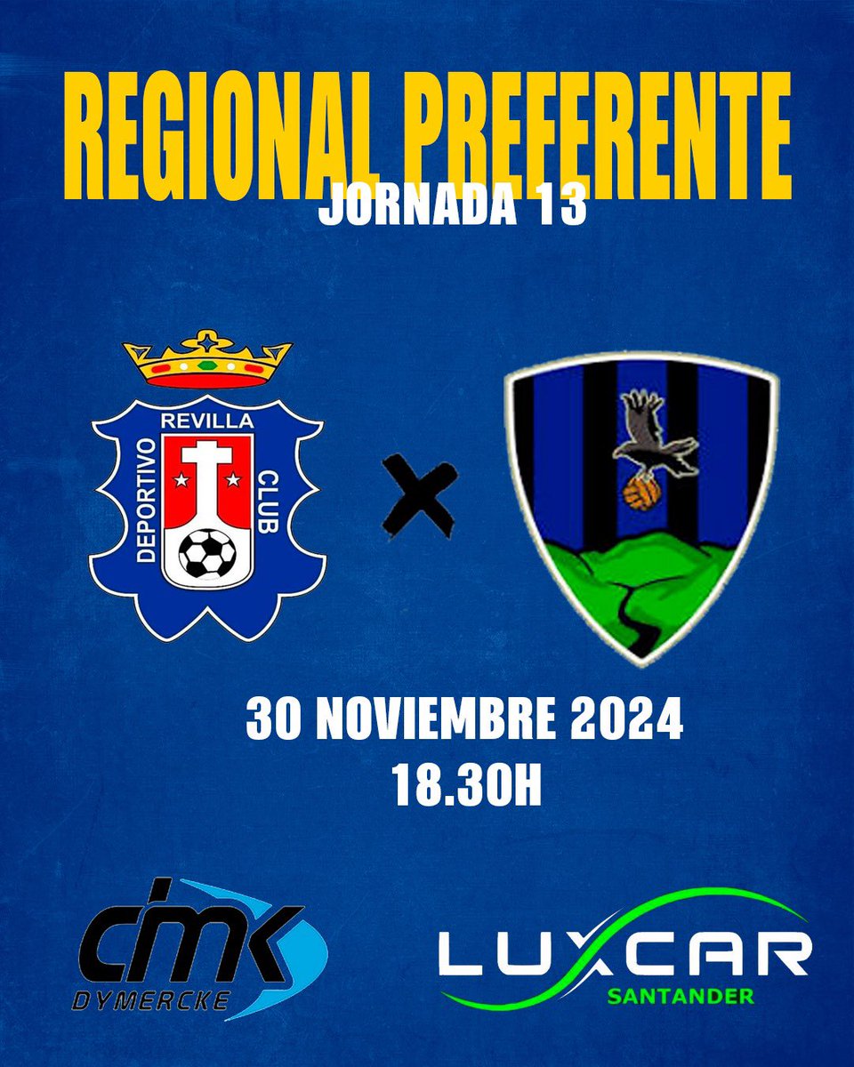 🔜HORARIO JORNADA  13

🗓️ Sábado 30 de Noviembre
🕖 18:30H
🆚 @cdm_delpas 
🏆 Preferente
🏟️ El Crucero

#VamosRevilla❤️💙