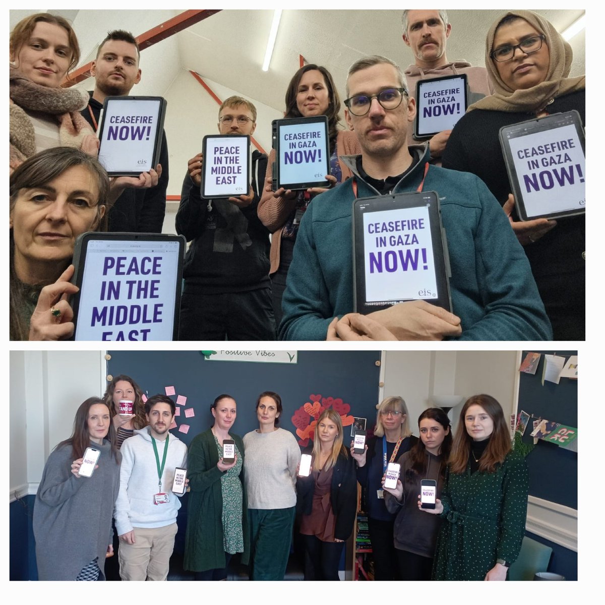 EdinburghEIS's tweet photo. @EdinburghEIS members across the city are supporting the @The_TUC Day of Action, and are calling for an immediate ceasefire in the Israel/Palestine conflict. #CeasefireNOW #EIS https://t.co/ke2kZVaj39