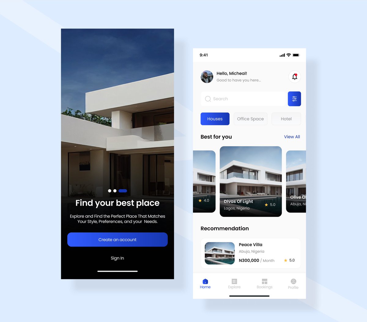 100Aktivated's tweet photo. 🗓️Day 20 of my 30 days UI/UX challenge! 

20) Designed a property booking app UI, making it easy to find and book houses, offices, and more. 
#UIDesign #PropertyApp #30DayChallenge https://t.co/4DpL50MWwl