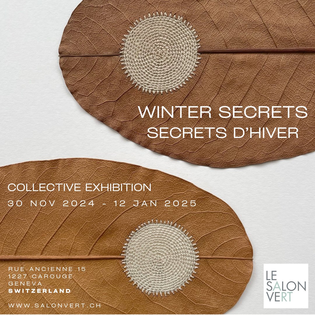 Collective exhibition at salonvert.ch

30 November 2024 - 12 January 2025

#Carouge #Geneva #Switzerland

Vernissage:
Saturday, 30 Nov — 11 am to 5 pm

Special Opening Hours:
Wed - Fri,  — 2:30 pm to 6:30 pm
Sat — 2 pm to 5 pm
Sundays - 1|8|15|22 Dec  — 2 pm to 5 pm