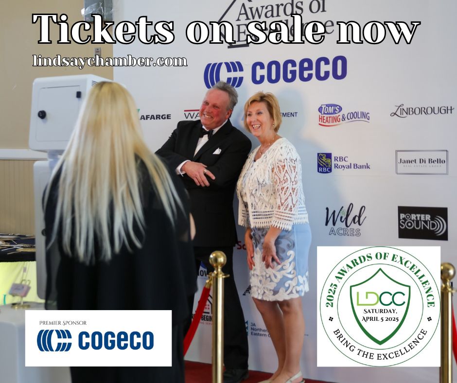 Lindsay Chamber (@ldchamber1962) on Twitter photo Tickets are on sale now for the Lindsay & District Chamber of Commerce 2025 Awards of Excellence Gala coming Saturday, April 5. Call to reserve table.
Tickets here: …rictchamberofcommerce.wildapricot.org/event-5963371
<a href="/cogeco/">Cogeco</a> <a href="/yourtvptbo/">yourTV Peterborough</a> <a href="/davidfeeley/">David Feeley</a> <a href="/LaurieScottPC/">Laurie Scott</a> Tickets are on sale now for the Lindsay & District Chamber of Commerce 2025 Awards of Excellence Gala coming Saturday, April 5. Call to reserve table.
Tickets here: …rictchamberofcommerce.wildapricot.org/event-5963371
<a href="/cogeco/">Cogeco</a> <a href="/yourtvptbo/">yourTV Peterborough</a> <a href="/davidfeeley/">David Feeley</a> <a href="/LaurieScottPC/">Laurie Scott</a>