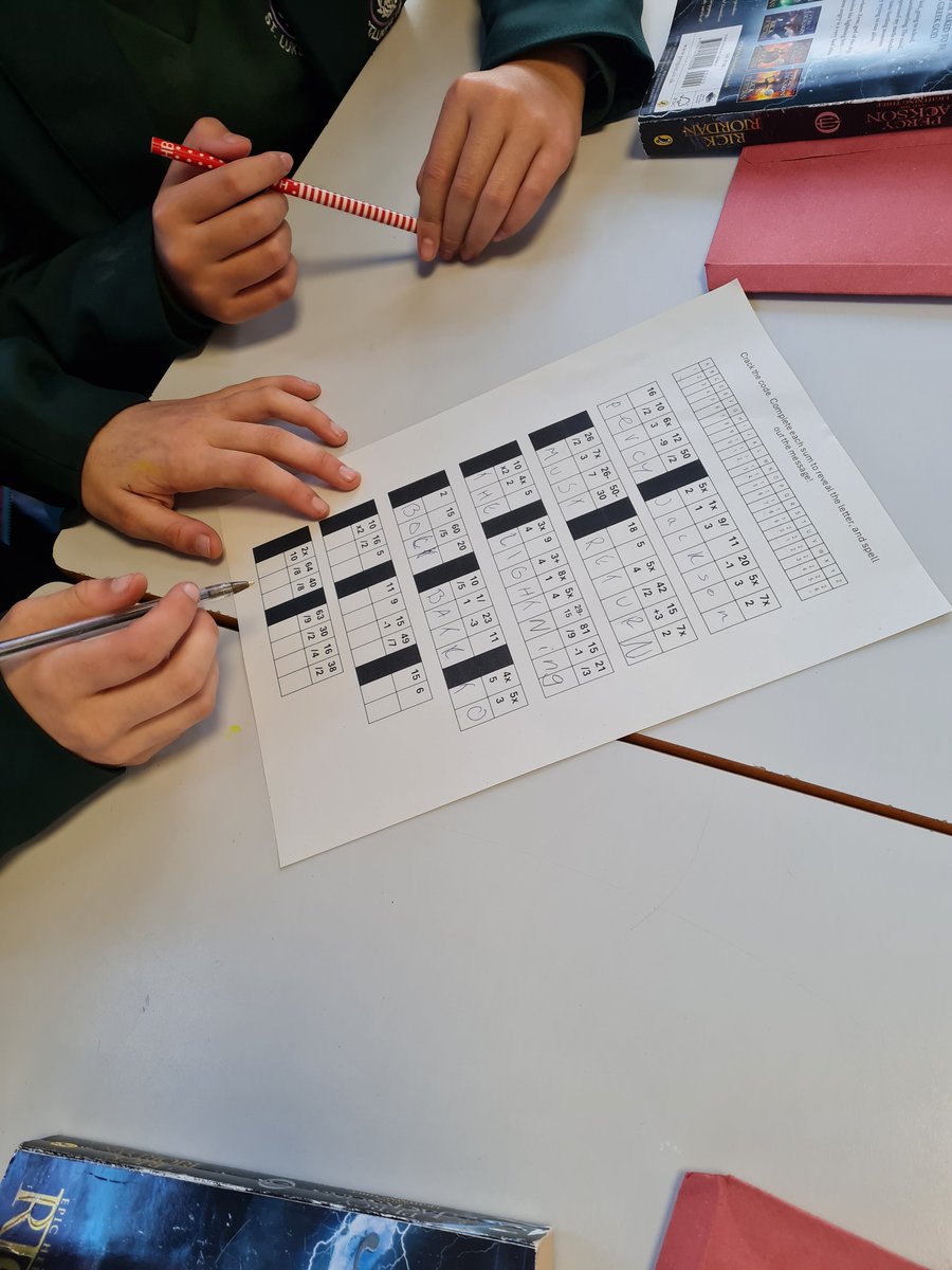 Miss_McCue99's tweet photo. Excellent work from 1K yesterday as they worked through their Percy Jackson Escape Room! Great to see pupils recall key information, identify key quotes and analyse characters! @SLHSLangComm https://t.co/ZmNczG8y30
