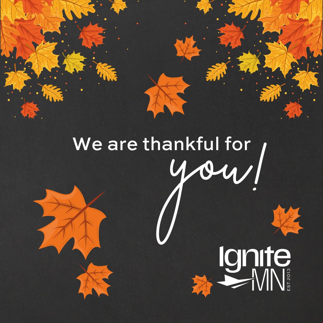 Ignite_MN's tweet image. Happy Thanksgiving!

Consider #IgniteMN in your year-end giving plan - support the dreamers and builders who make SE Minnesota extraordinary. 

Together, we can make an even bigger impact in 2025 and beyond.

givemn.org/organization/R…

#ThankfulForYou #MNnovation #YearEndGiving