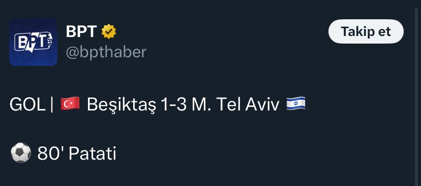 Şu tablo utanç tablosudur.

Keşke sahaya Beşiktaş’ın yerine Kassam Tugaylarını çıkarsaymışlar. Daha iyi bir sonuç elde ederdik. #BJKvMTA