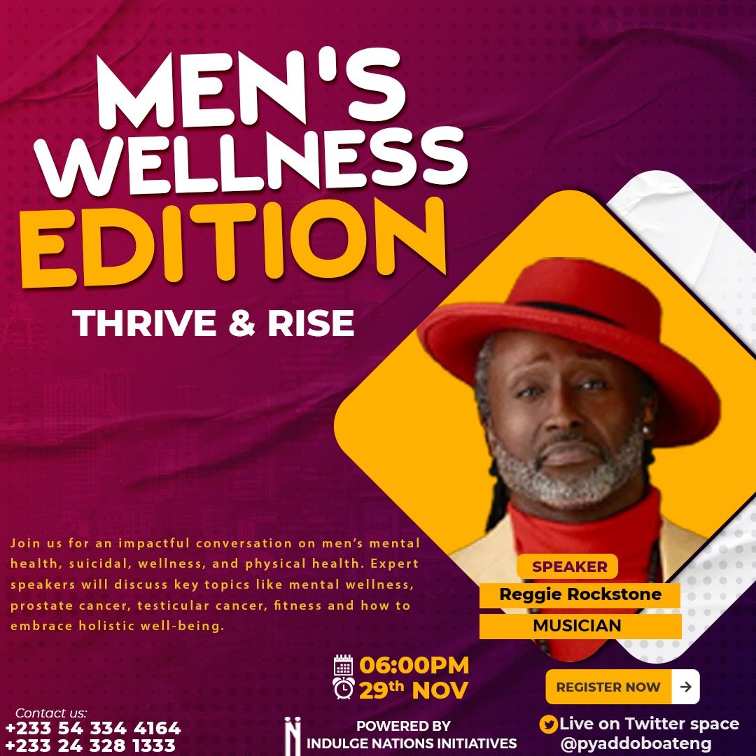 Join us on Friday 29th November 2024 6pm  for an impactful conversation on X (Twitter space) with Experts and guest speakers as we discuss key topics on Men’s mental health, suicide prevention, prostate cancer, testicular cancer, fitness, and how to embrace holistic well-being.