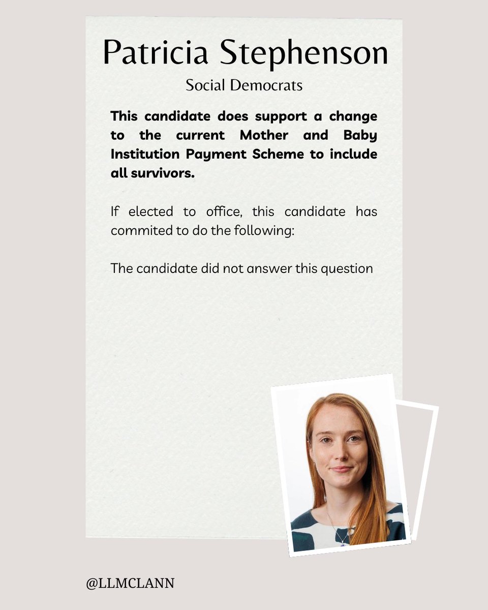 Patricia Stephenson's stance on Mother and Baby Institutions Payment Scheme:
#GE2024