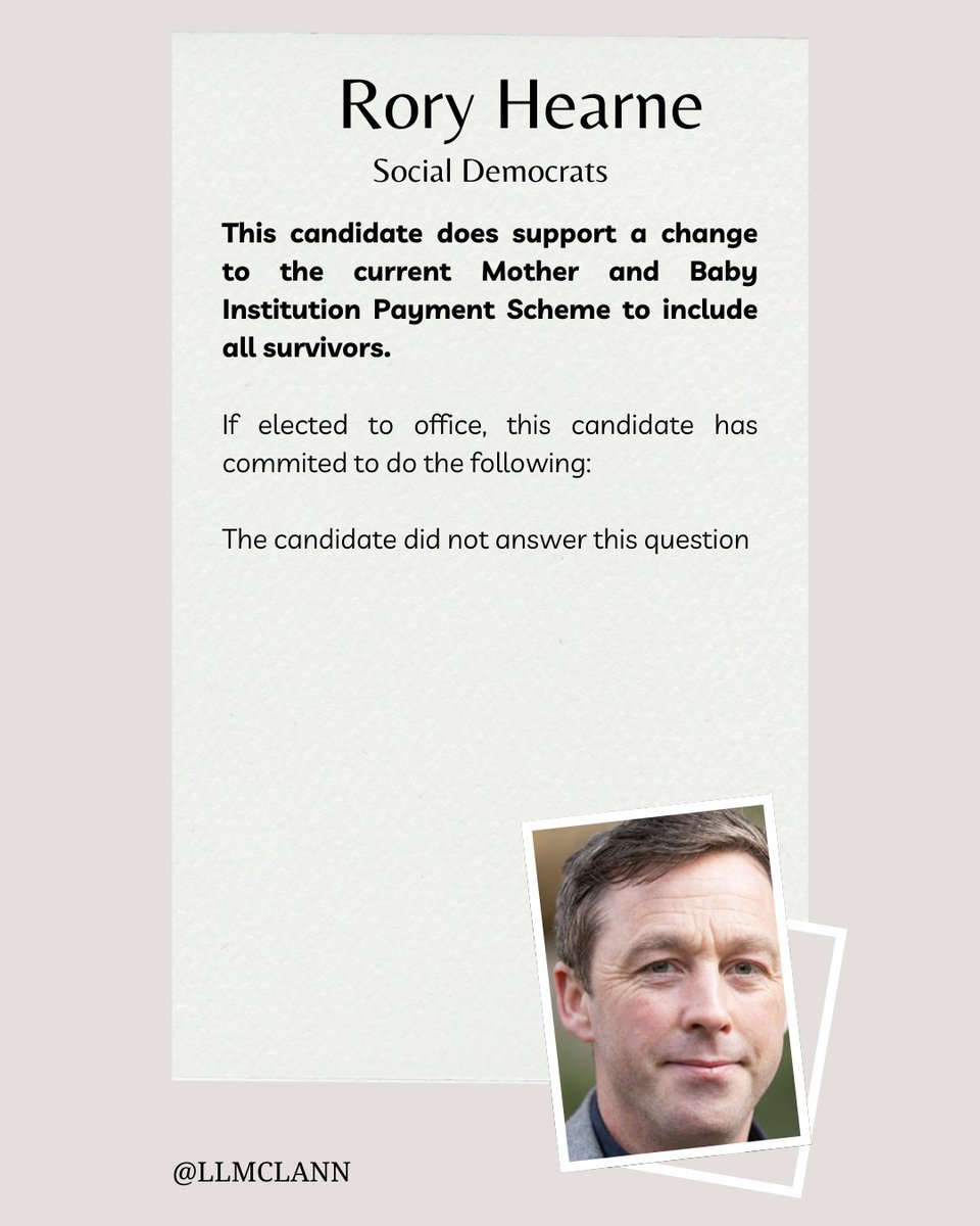 Rory Hearne's stance on Mother and Baby Institutions Payment Scheme:
#GE2024
