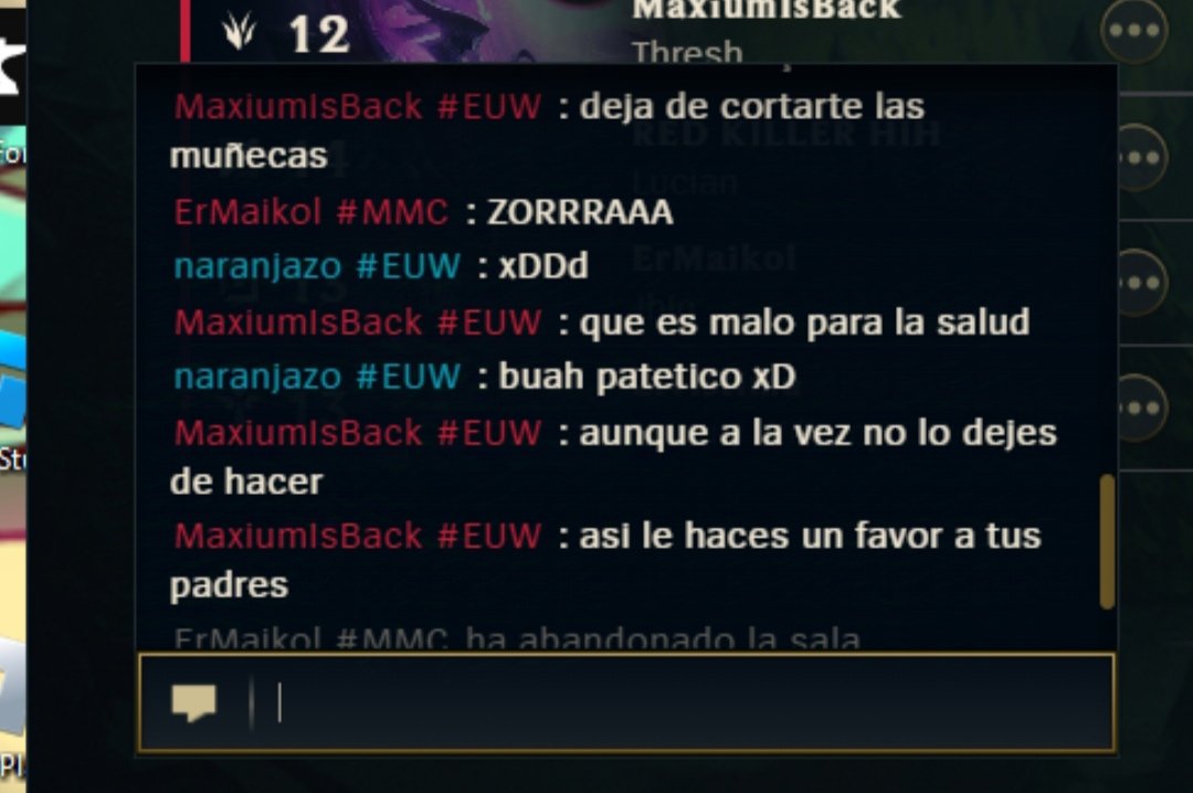 Esto es lo que me dicen por escrito cuando ven que soy una tía, el chat de voz no está dentro de mis opciones