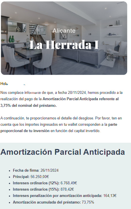 Inversor00's tweet photo. El día va de cobros, por parte de #wecity amortización parcial de la #herrada  🤑
 
#crowdlending #inmobiliario 
Código amigo: 2a0160

P.D No es recomendación, ten presente los #riesgos, no te dejes llevar por el #FOMO 

Más información plataf, 1º comentario https://t.co/Rw1TwS68J2