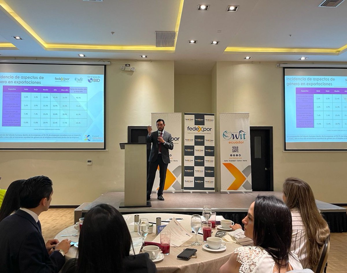 dlegarda's tweet photo. Fue un honor presentar el estudio realizado por @e_xportconsulting: "Equidad de Género en Empresas Exportadoras de Ecuador. Superando barreras hacia el liderazgo femenino" 🌟 impulsado por @Fedexpor con el respaldo de @el_BID. 

#Exportconsulting
#EquidadDeGénero https://t.co/gNZ9nnVZwj